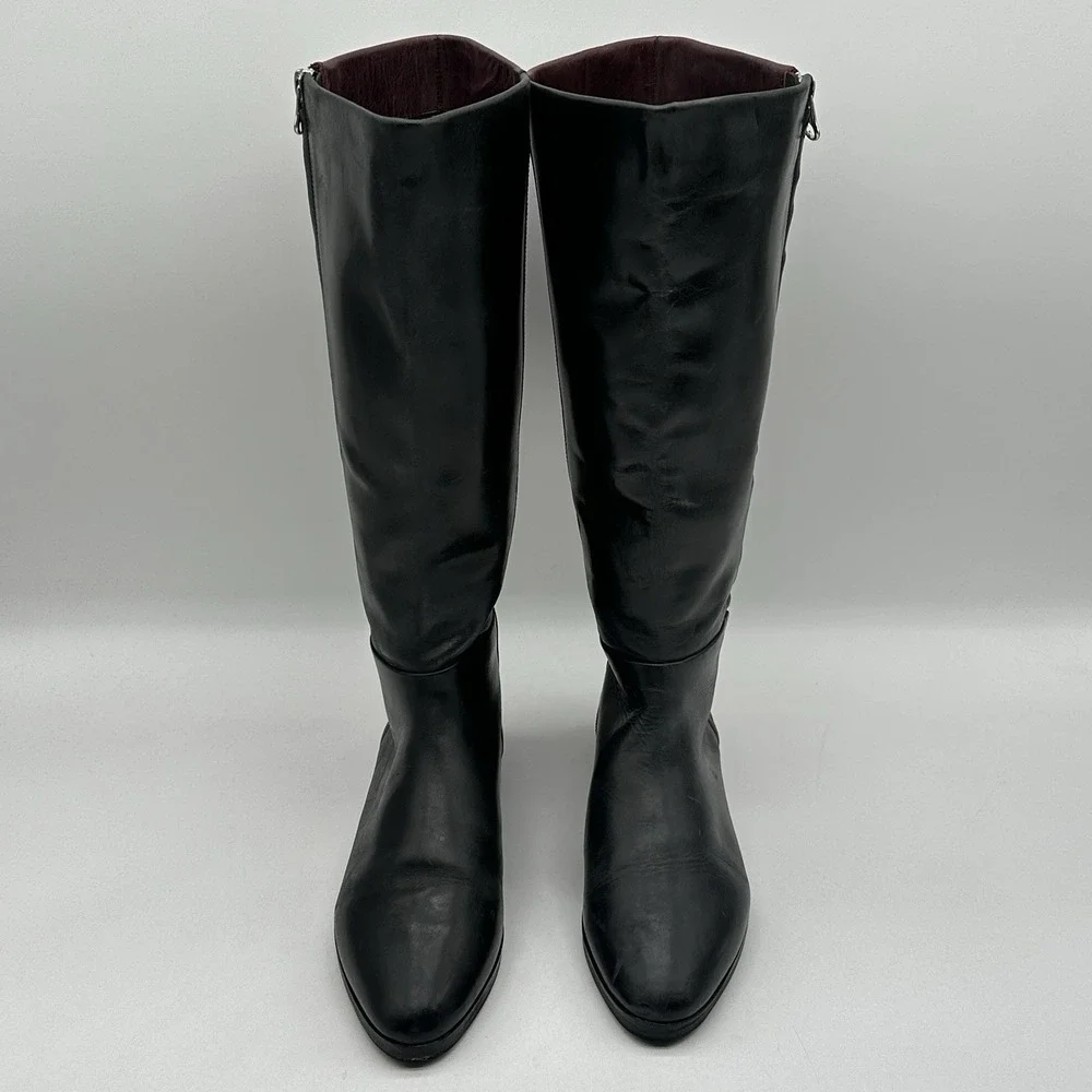 See By Chloe women‎ black and red tall knee high riding boots size 38